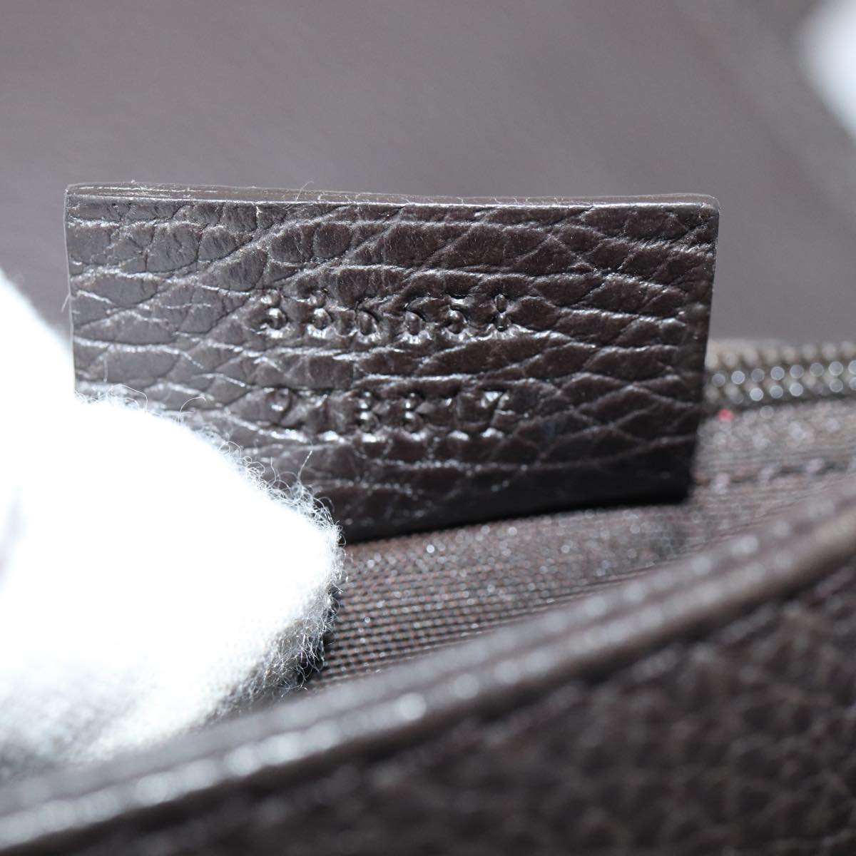 GUCCI Shoulder Bag Leather Brown Gold Auth mr405