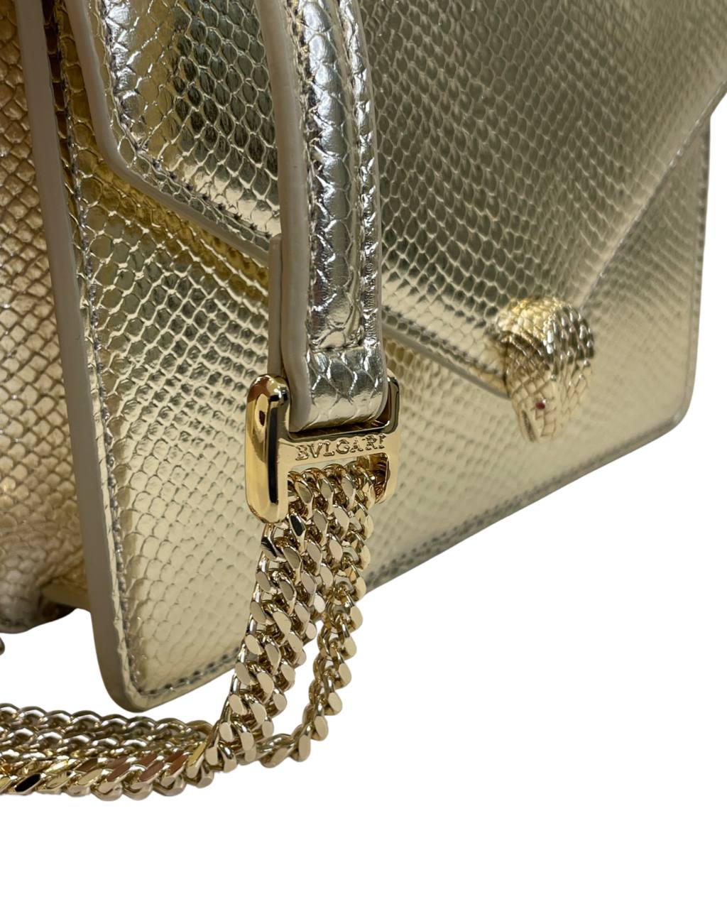 Bvlgari Womens Gold Serpenti Forever Leather Shoulder Bag