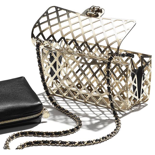 Chanel Mini Gold Classic Bag With Pouch