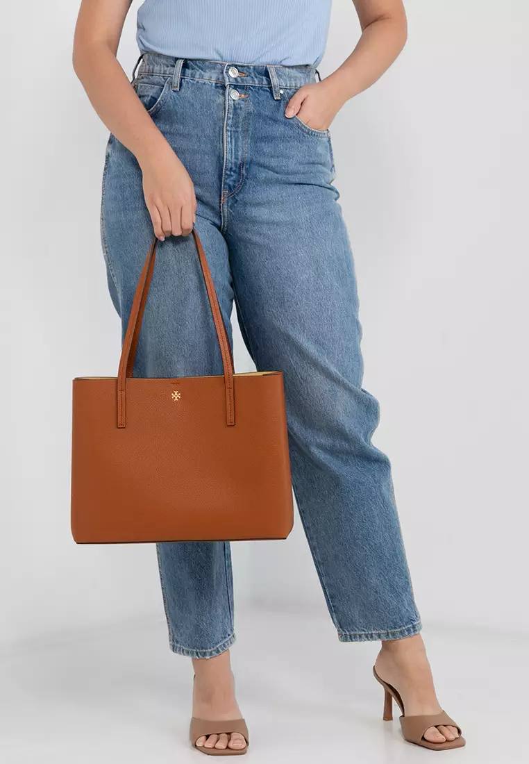 Tory Burch Camel Centre Zip Tote Bag