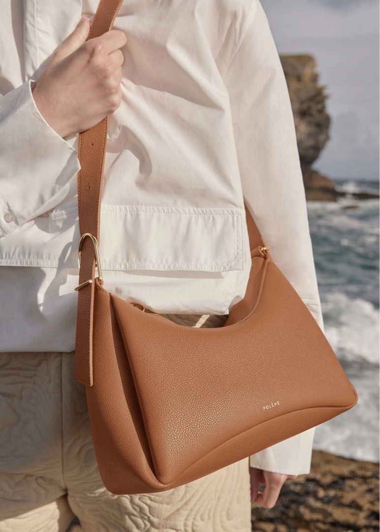 Polene UMI Crossbody Bag in Camel