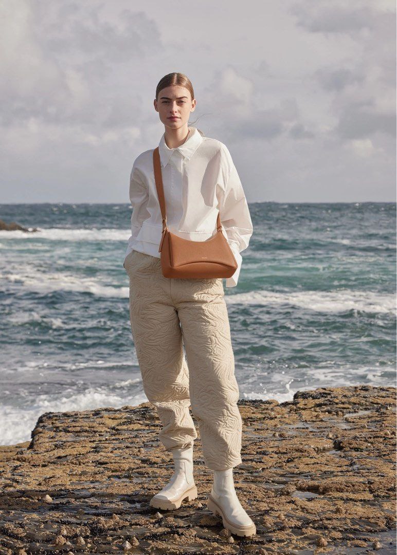 Polene UMI Crossbody Bag in Camel