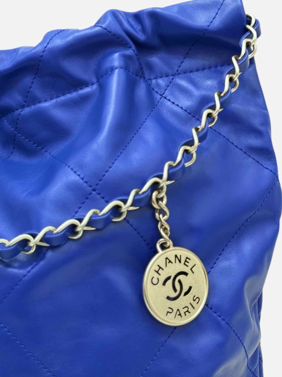 CHANEL 22 Blue Quilted Shoulder Bag