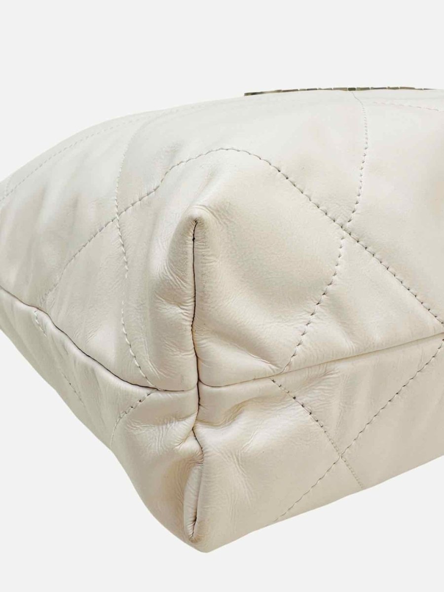 CHANEL 22 White Quilted Shoulder Bag
