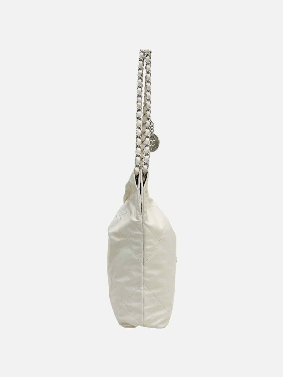 CHANEL 22 White Quilted Shoulder Bag
