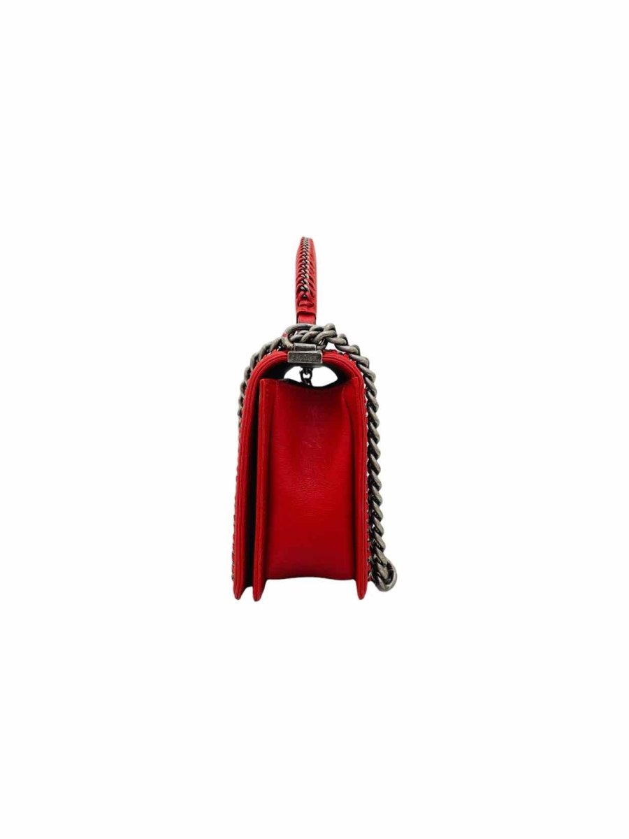 CHANEL Boy Flap Red Shoulder Bag