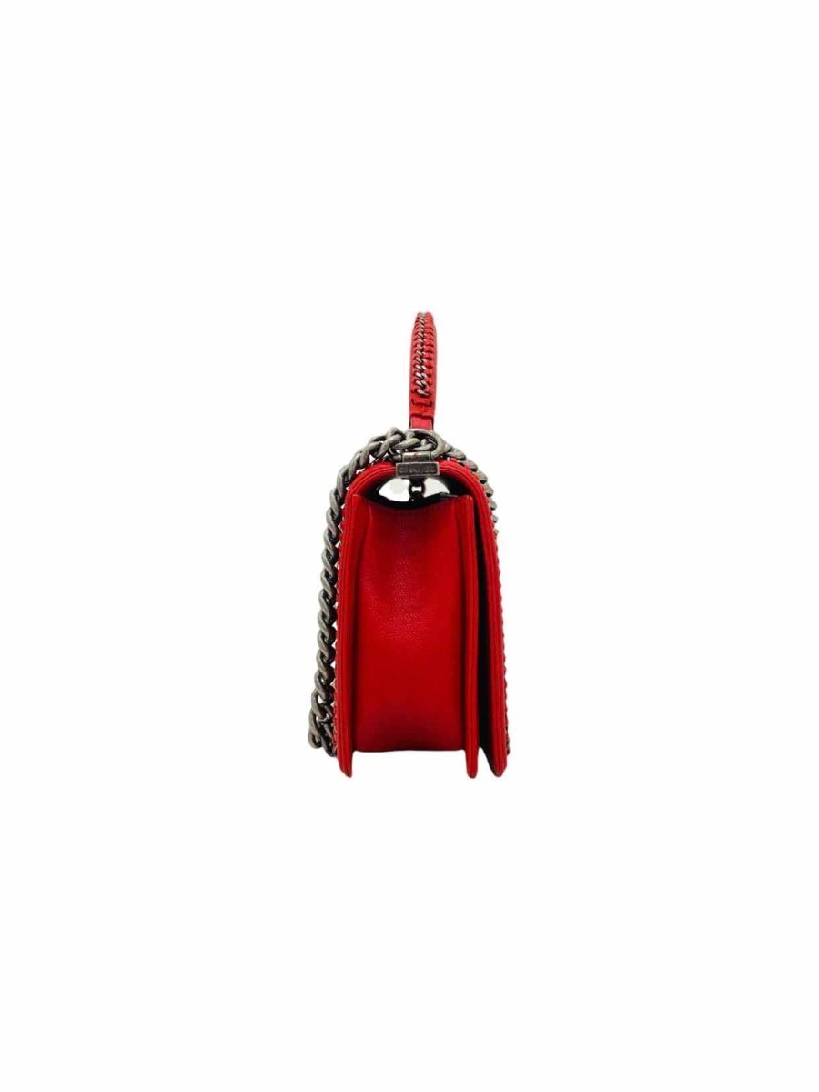 CHANEL Boy Flap Red Shoulder Bag