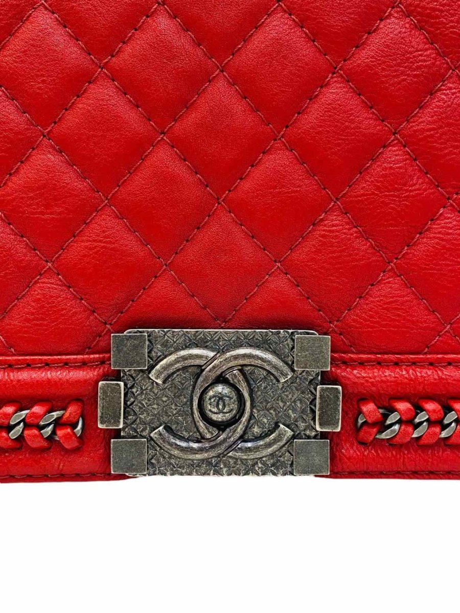 CHANEL Boy Flap Red Shoulder Bag