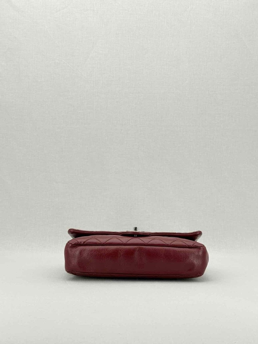 CHANEL Easy Flap Burgundy Quilted Shoulder Bag