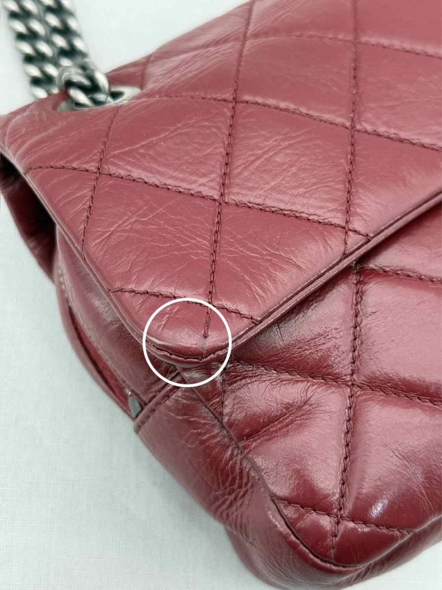 CHANEL Easy Flap Burgundy Quilted Shoulder Bag