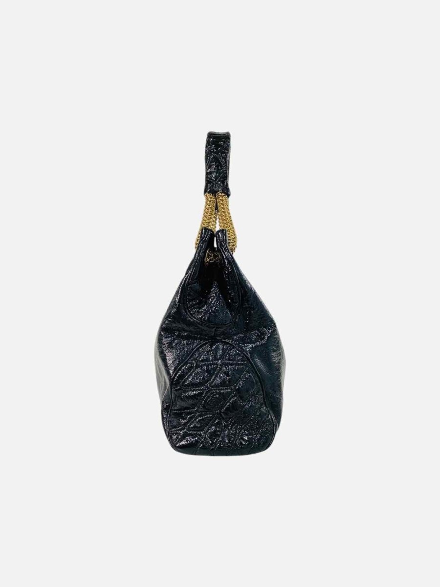 CHANEL Vinyl Rodeo Black Shoulder Bag