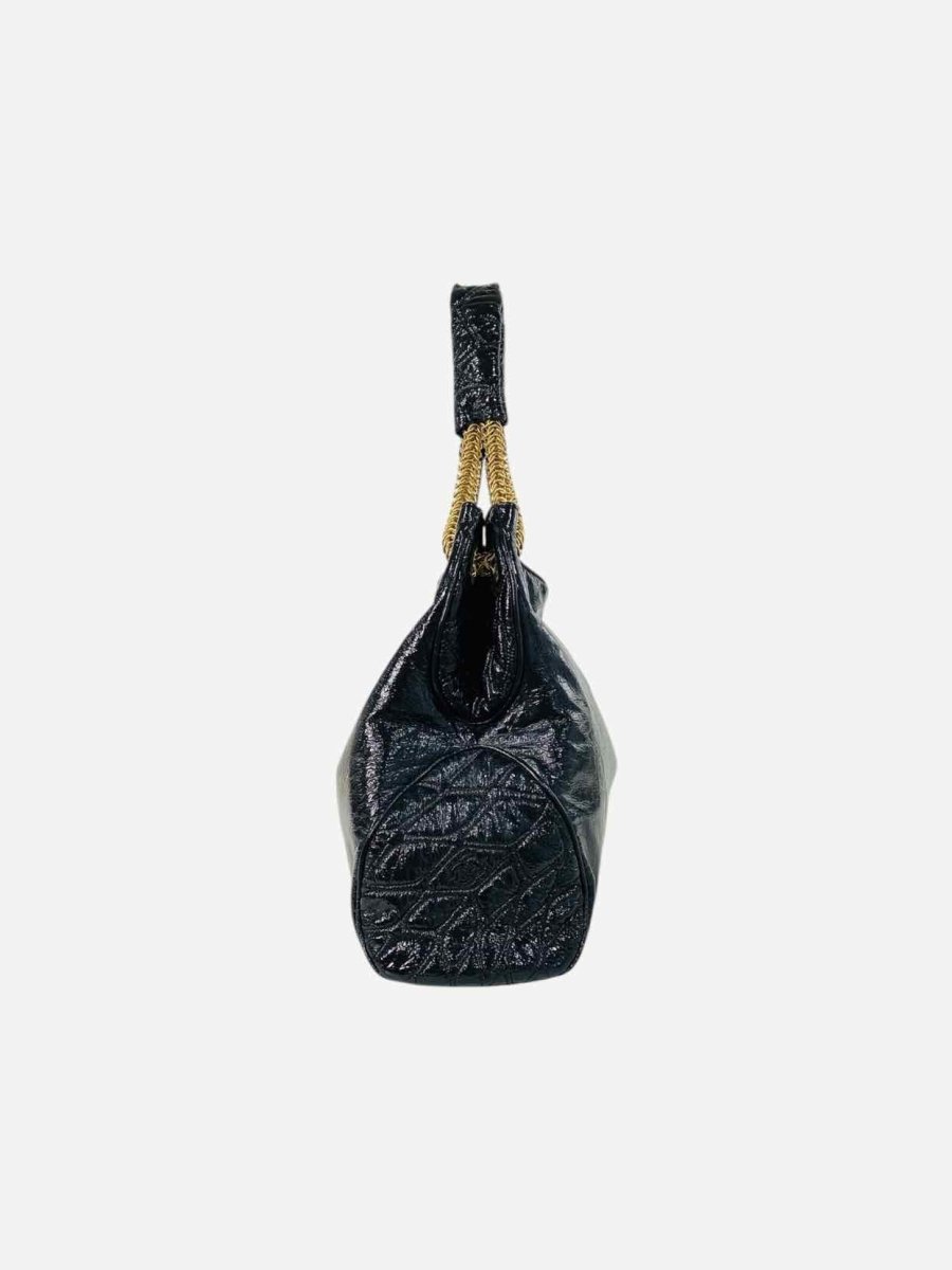 CHANEL Vinyl Rodeo Black Shoulder Bag