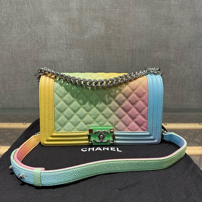 Chanel Leboy Multicolor Quilted Leather Shoulder Bag Medium