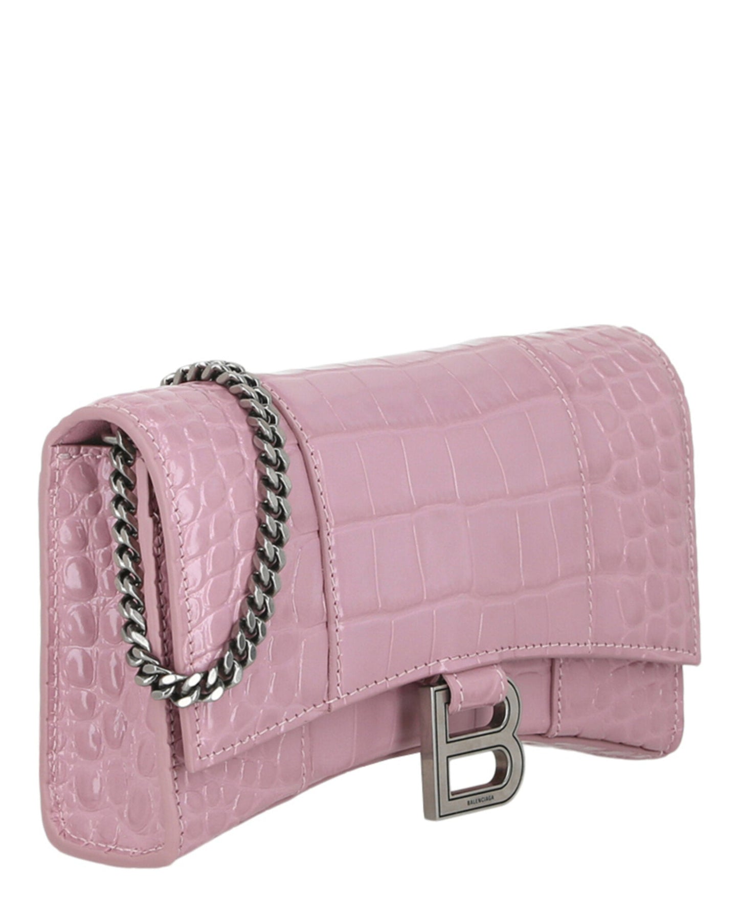 Balenciaga Croc Embossed Hourglass Wallet On Chain Womens 6560501-LR6Y-6904