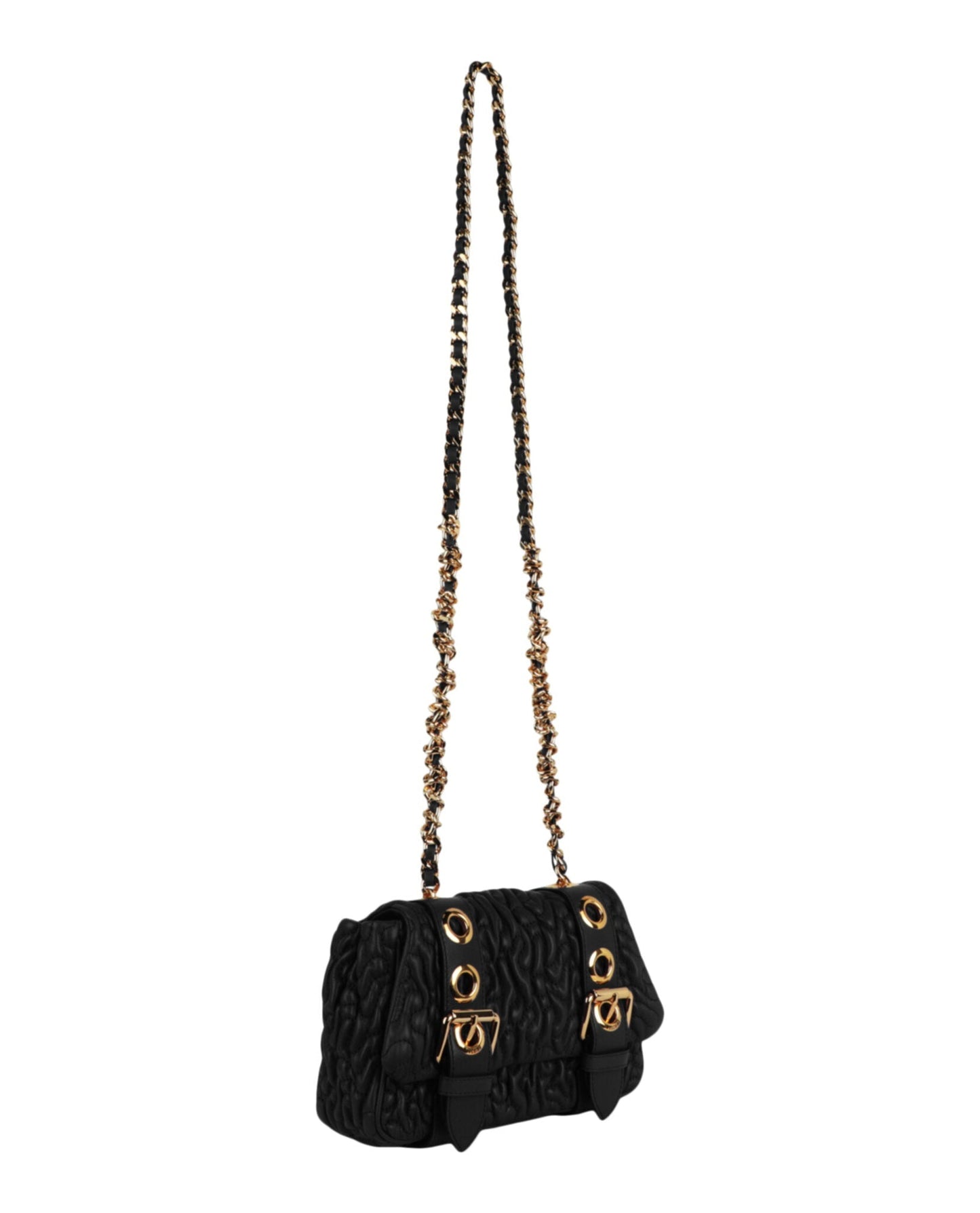 Moschino Destroyed Chain Quilted Crossbody Bag Womens 7599-8002-1555
