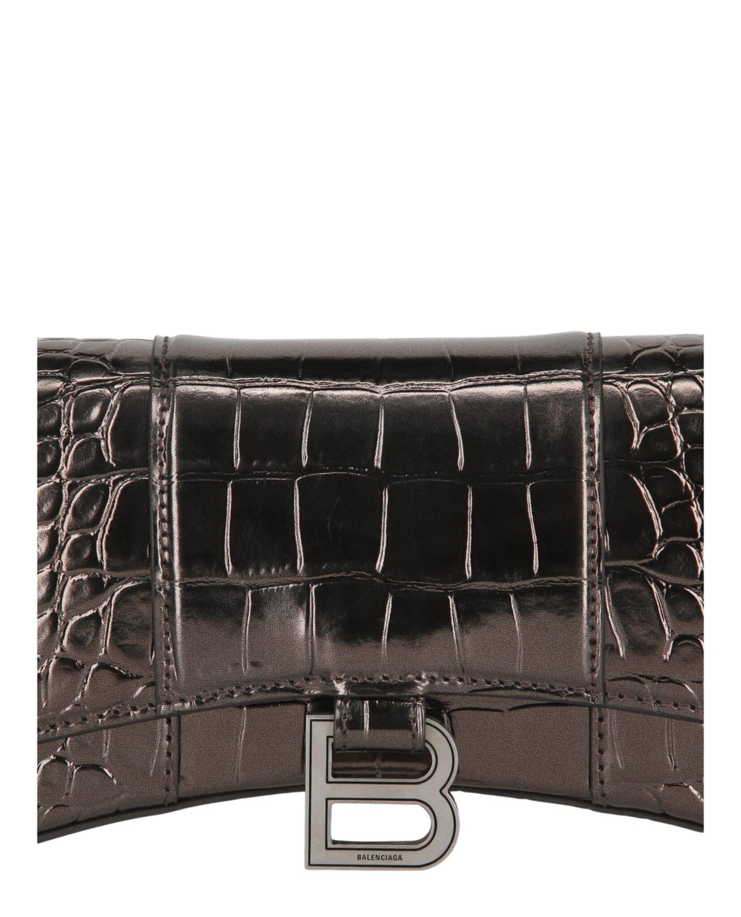Balenciaga Croc Embossed Hourglass Wallet On Chain Womens 6560502-AAJ7-2564