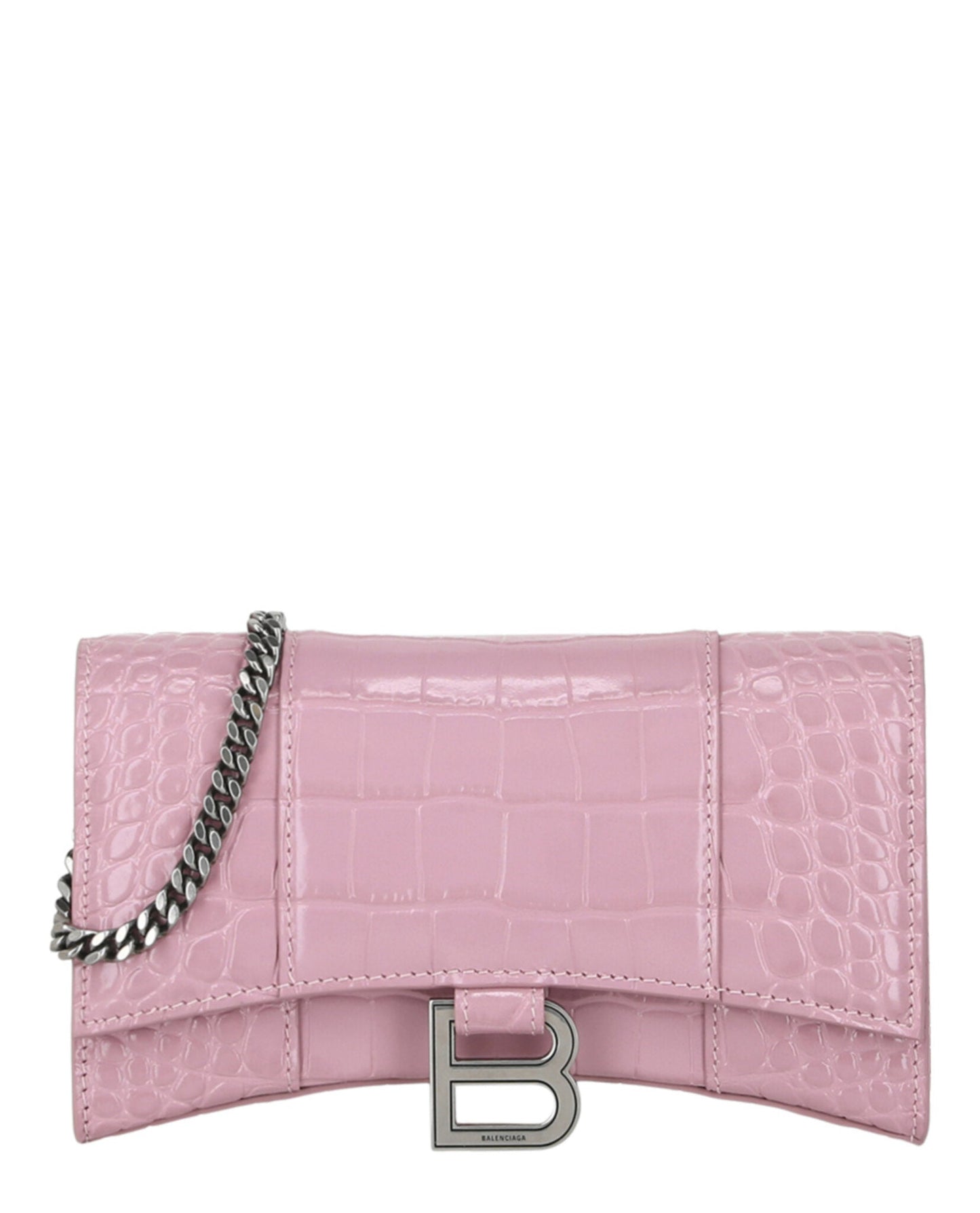 Balenciaga Croc Embossed Hourglass Wallet On Chain Womens 6560501-LR6Y-6904