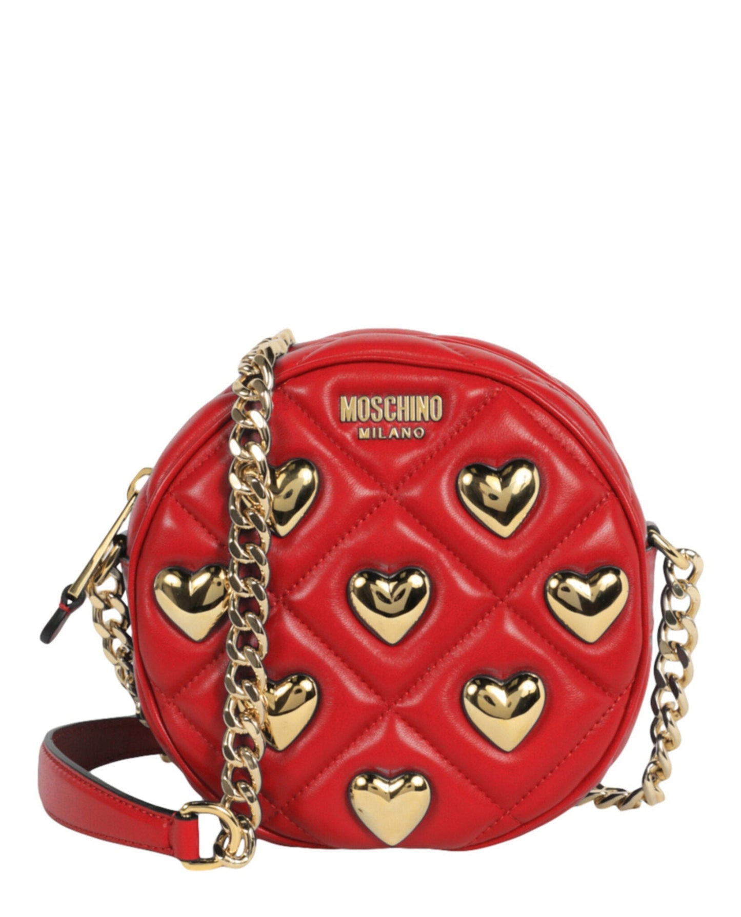 Moschino Heart Studs Quilted Crossbody Bag Womens 7508-8002-0113