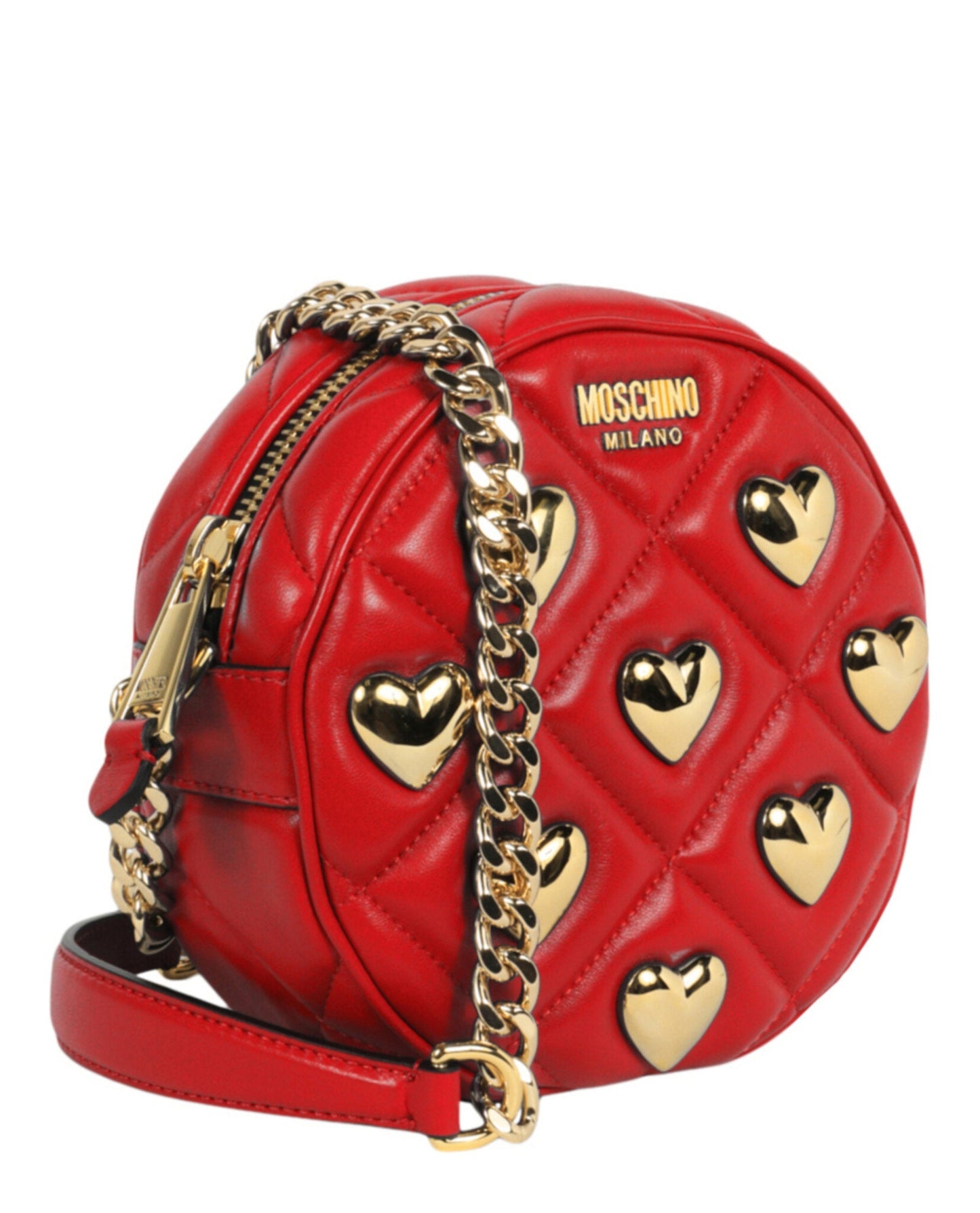 Moschino Heart Studs Quilted Crossbody Bag Womens 7508-8002-0113
