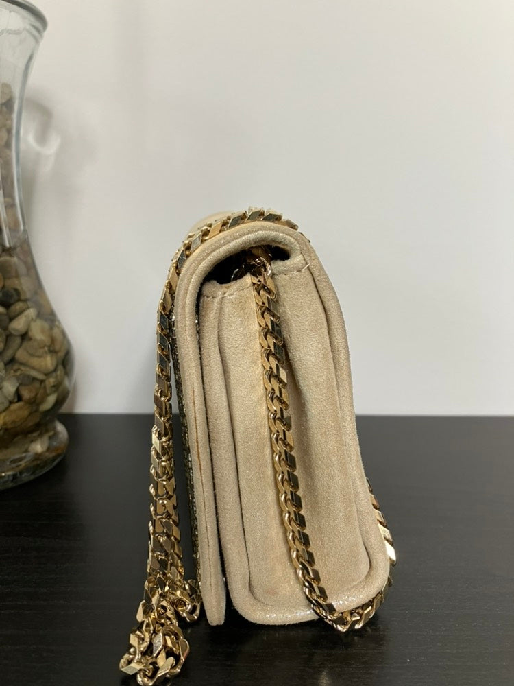 Jimmy Choo Celeste Beige Crossbody Bag