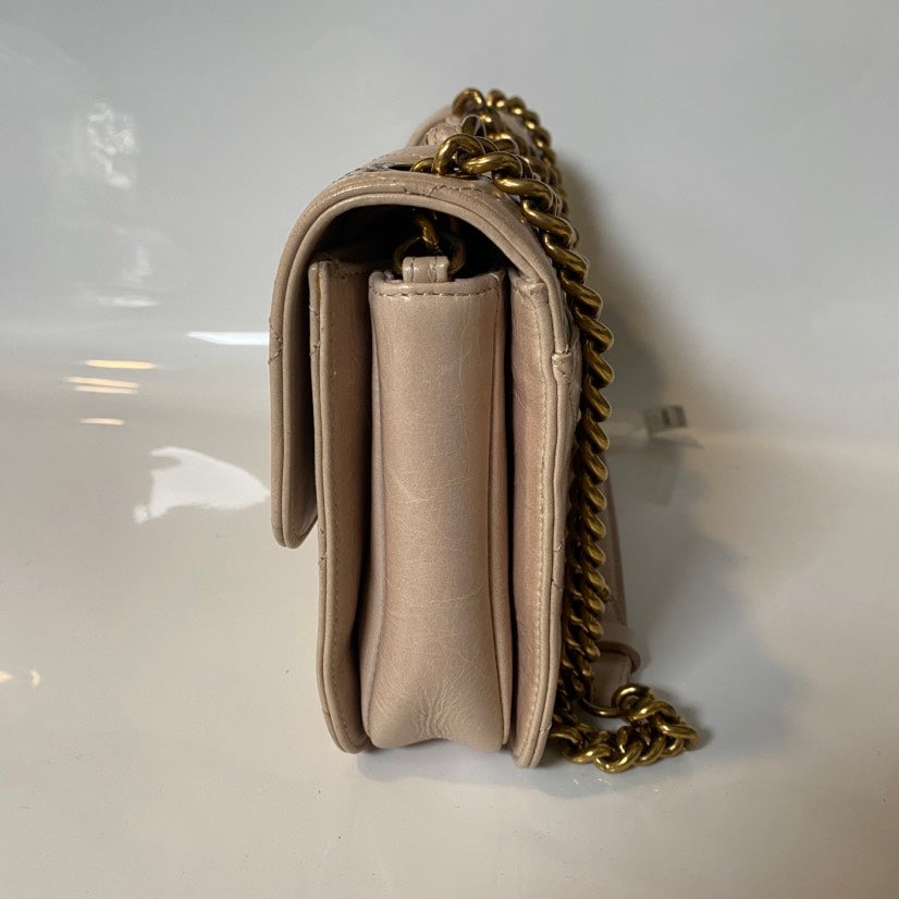 Chanel Beige Quilted Oil Wax Bag - Classic Flap Shoulder Bag