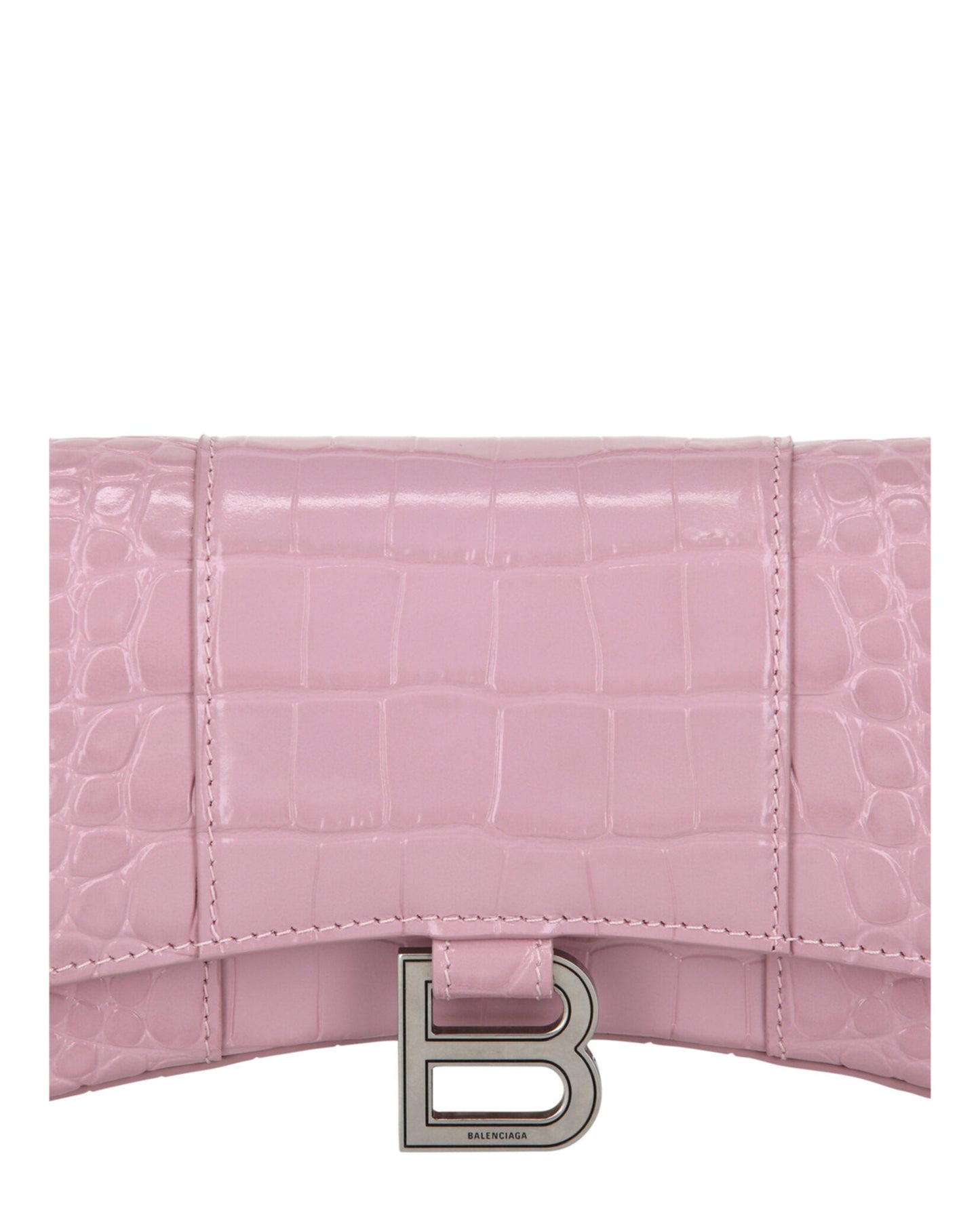 Balenciaga Croc Embossed Hourglass Wallet On Chain Womens 6560501-LR6Y-6904