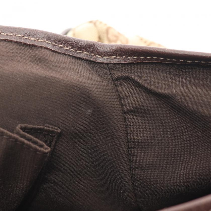 Gucci Abby GG Canvas Shoulder Bag Canvas Leather Beige Dark Brown 881516
