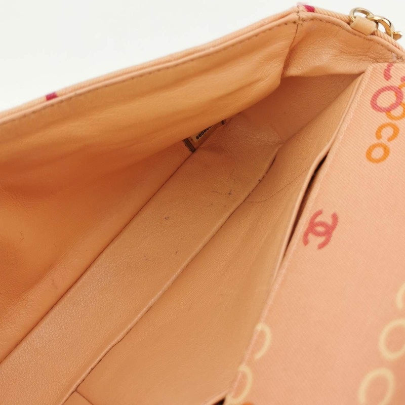Chanel East West Pink Denim Coco Print Chocolate Bar Shoulder Bag