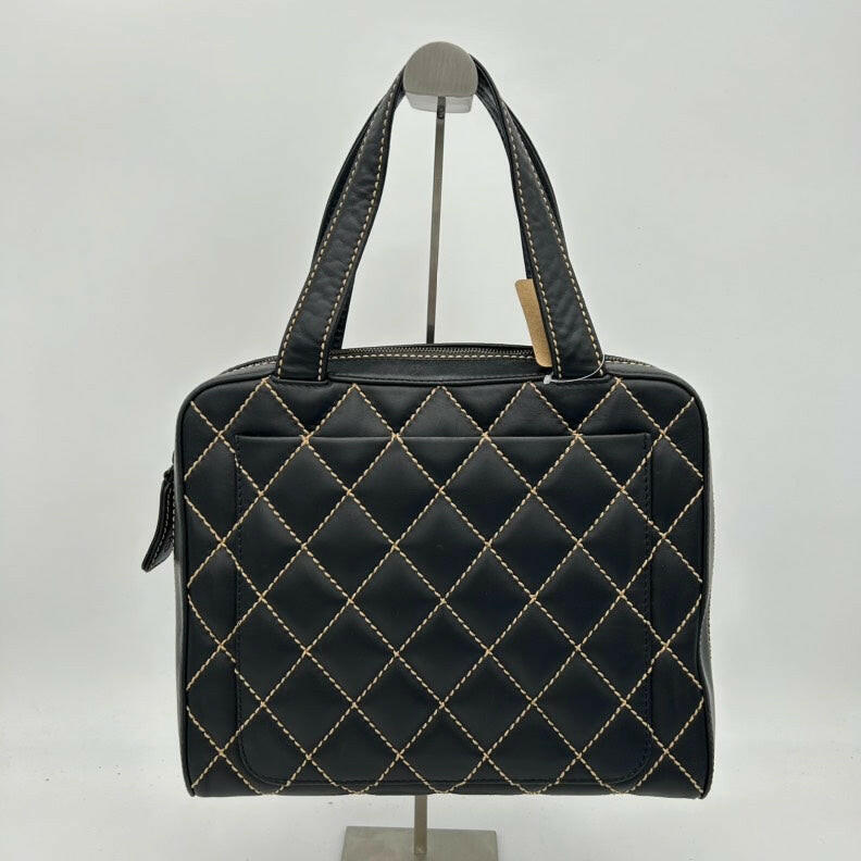Chanel Black Quilted Leather Shoulder Bag Medium with Silver Hardware