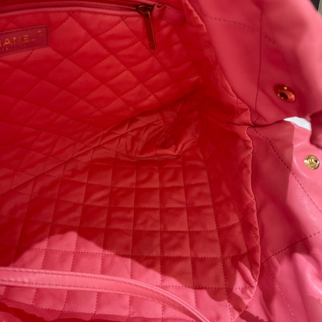 Chanel Bag Small Pink Leather Shoulder Bag Microchip #