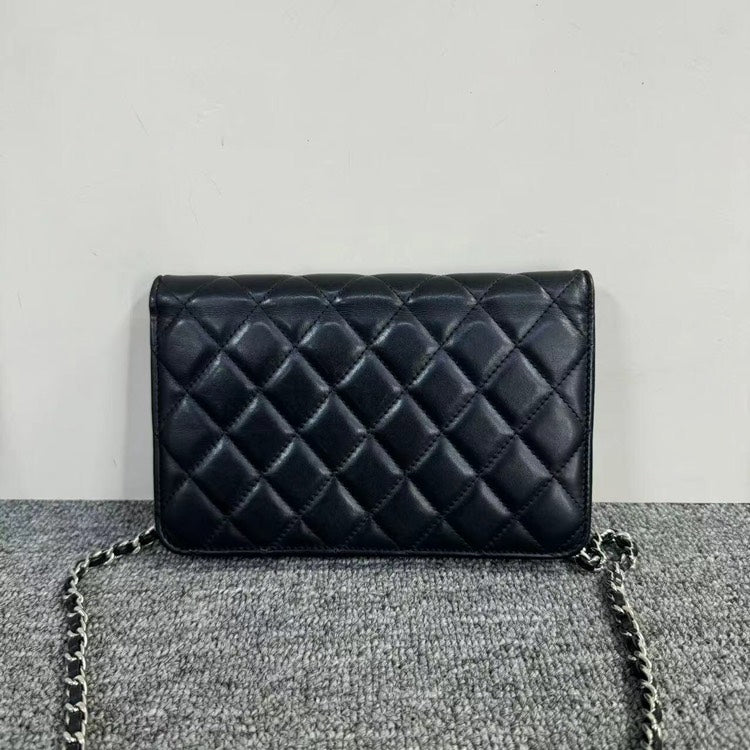 Chanel Black Quilted Leather Wallet On Chain WOC