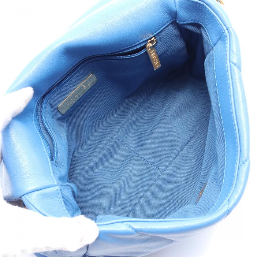 Chanel Matelasse Lambskin Light Blue Chain Shoulder Bag WAY