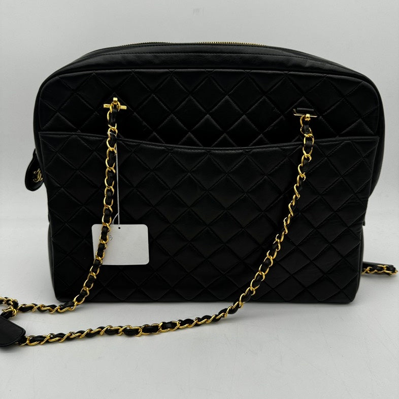 Chanel Black Quilted Leather Shoulder Bag Medium