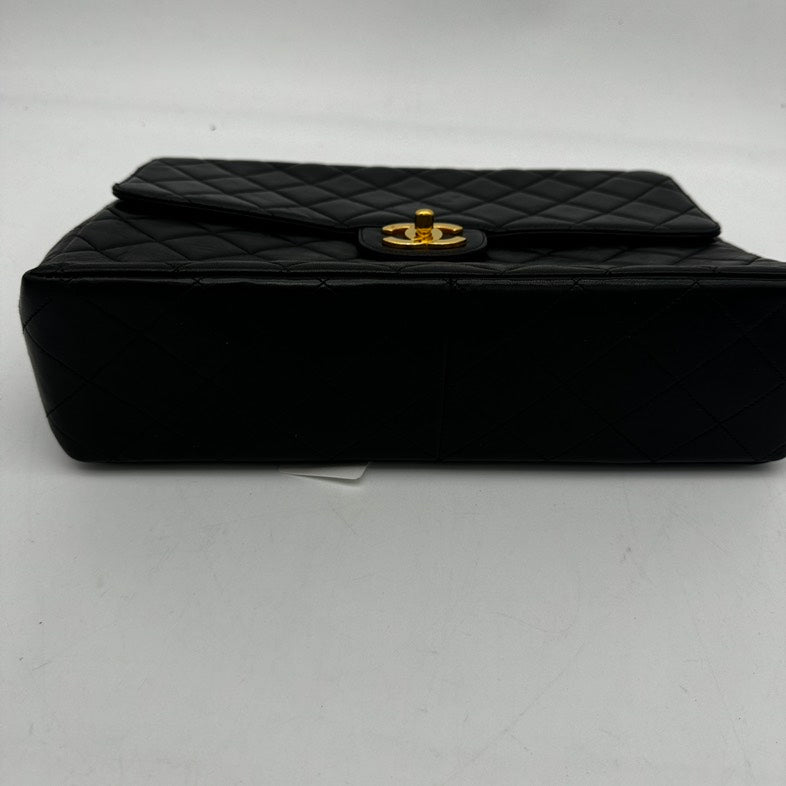 Chanel Quilted Black Leather Shoulder Bag Medium
