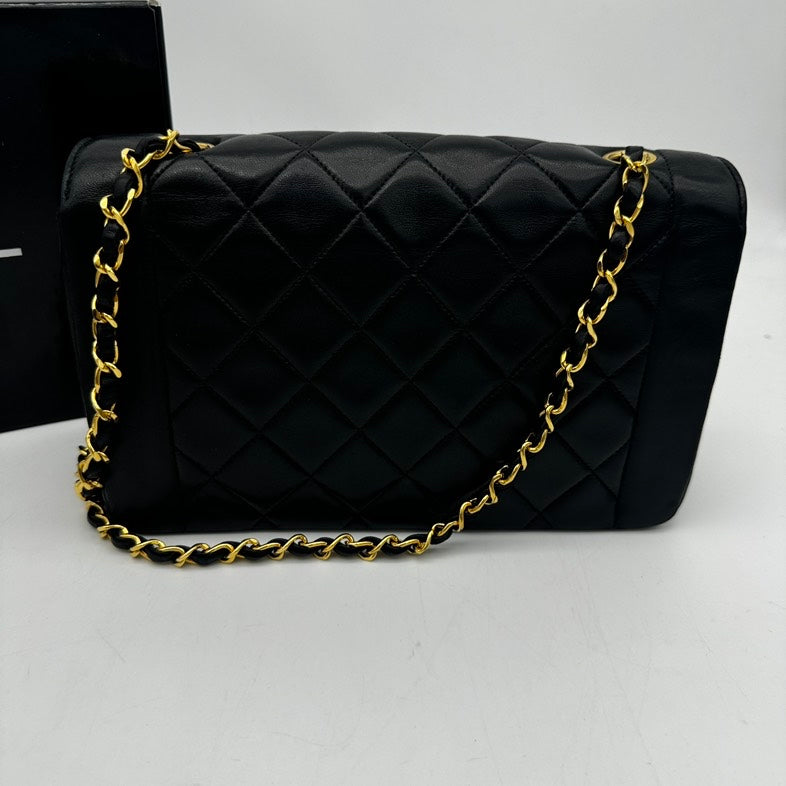 Chanel Black Quilted Leather Shoulder Bag Medium Size