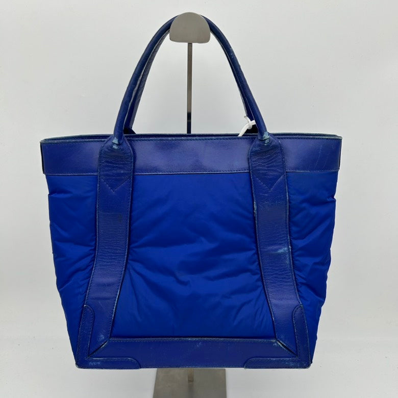 Balenciaga Blue Nylon Tote Handbag Medium