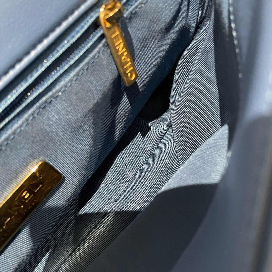 Chanel Medium Blue Quilted Leather Shoulder Bag cm