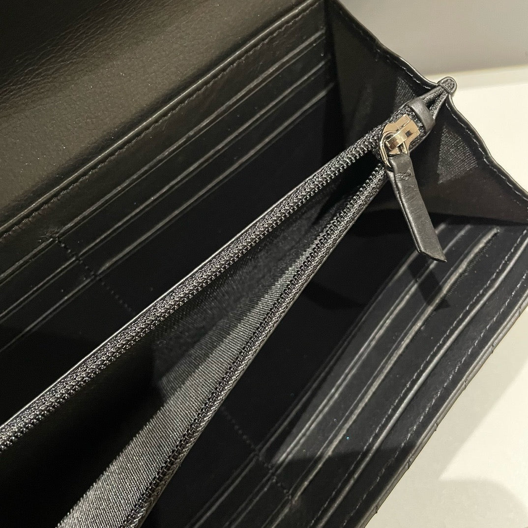 Chanel Boy Black Leather Wallet 2016