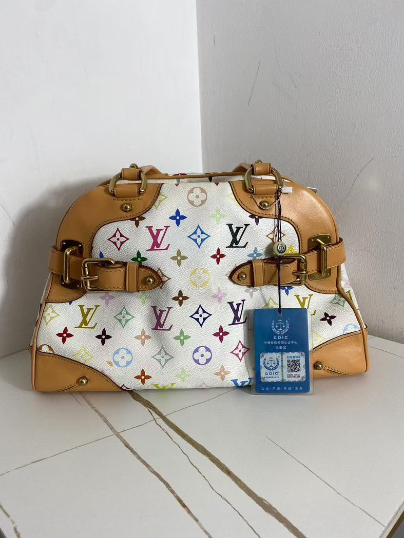 Louis Vuitton White Multicolor Claudia Handbag Shoulder Bag