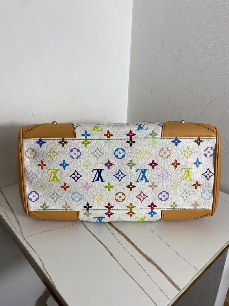 Louis Vuitton White Multicolor Claudia Handbag Shoulder Bag