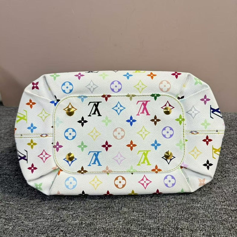 Louis Vuitton Multicolor White Canvas Tote Bag Large