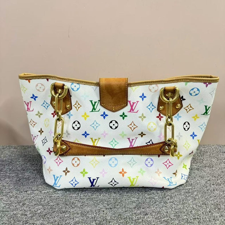 Louis Vuitton Multicolor White Canvas Tote Bag Large