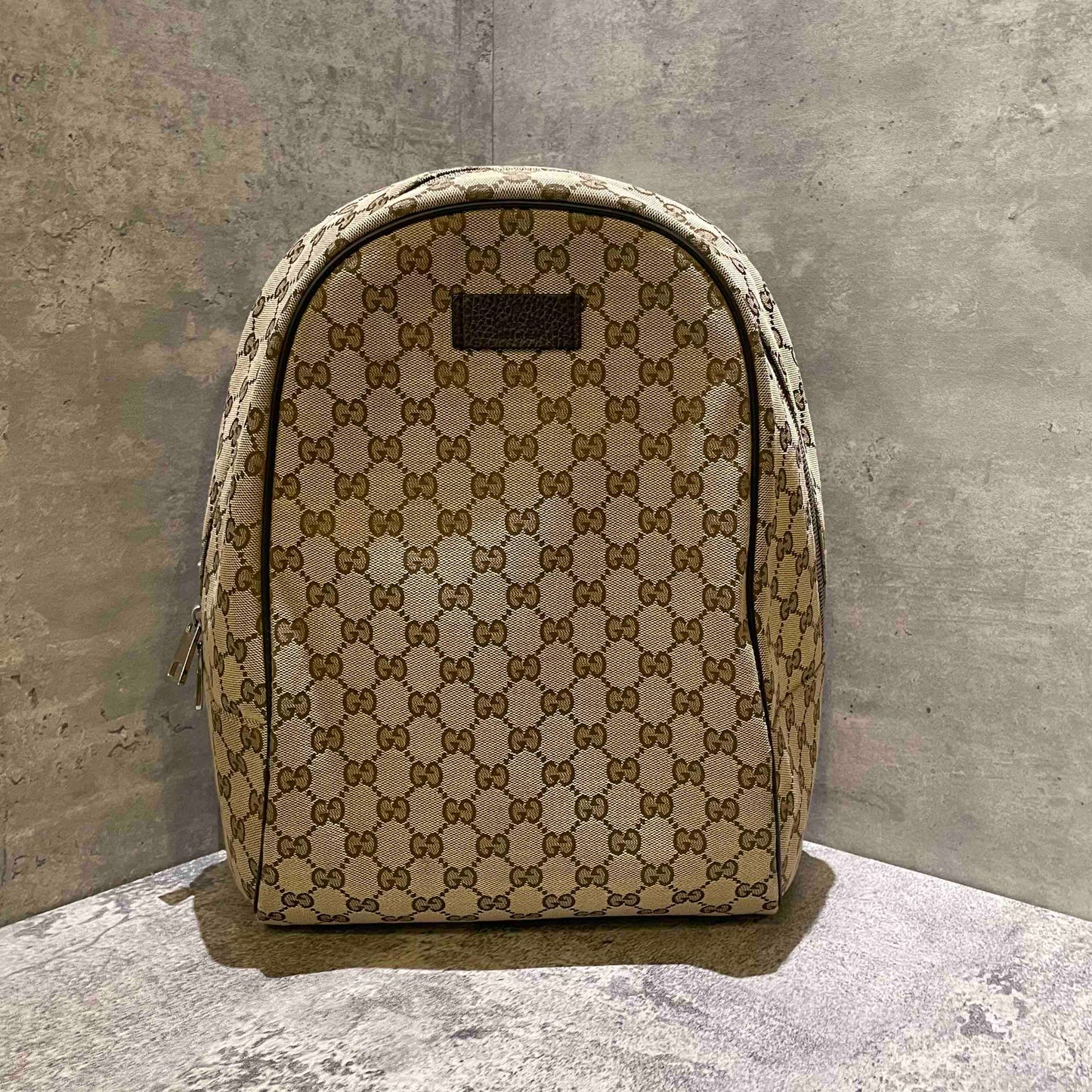 Gucci Monogram Beige Canvas Backpack Bag Medium