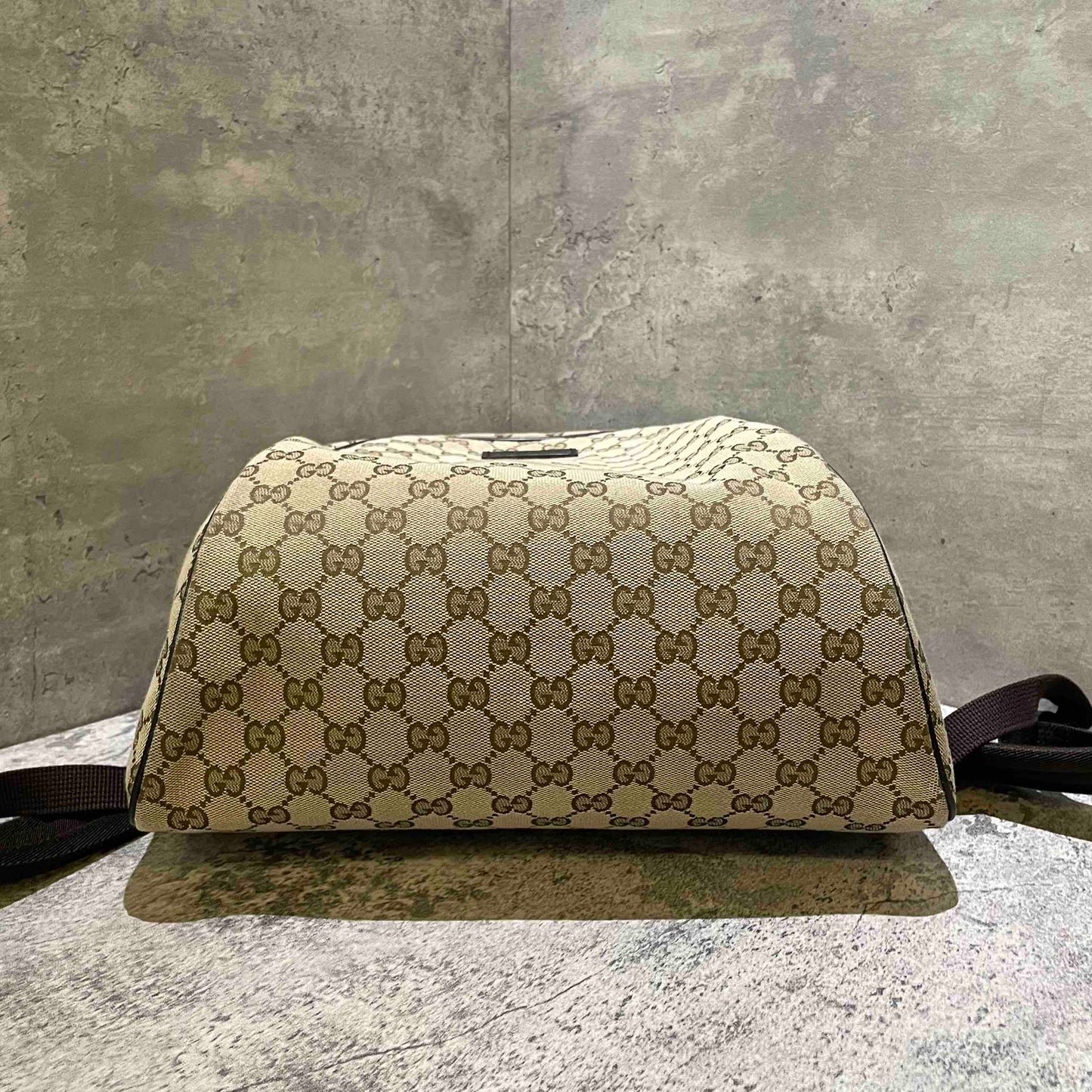 Gucci Monogram Beige Canvas Backpack Bag Medium