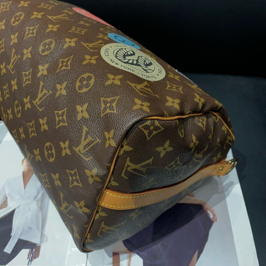 Louis Vuitton Speedy 30 Monogram Brown Canvas Shoulder Bag 30x22x17