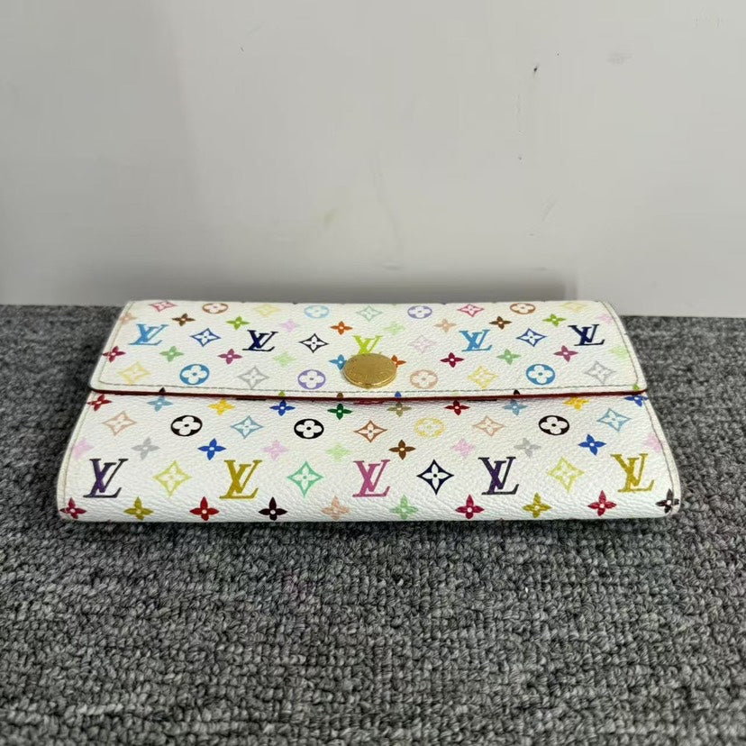 Louis Vuitton Multicolor Monogram Wallet White