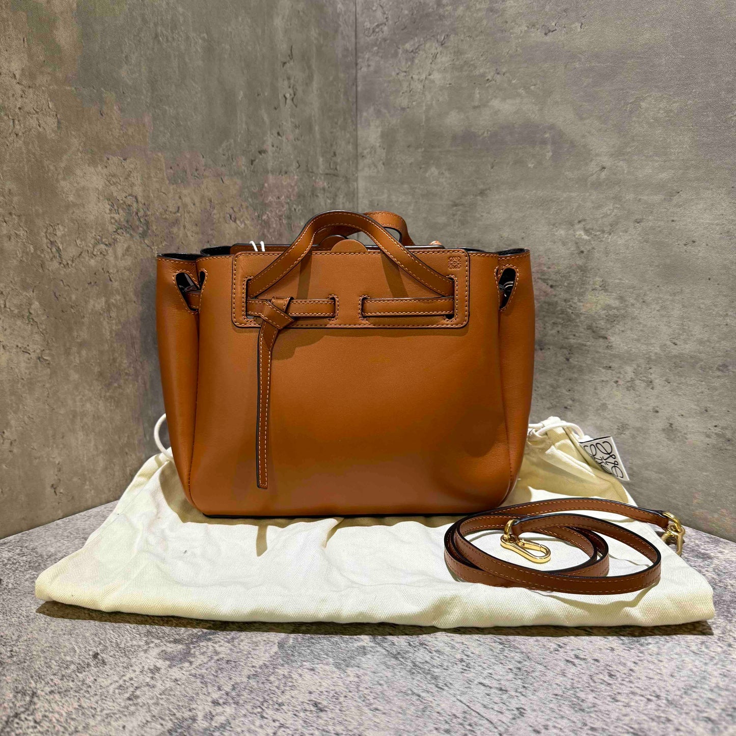 Loewe Leather Bucket Bag Tan