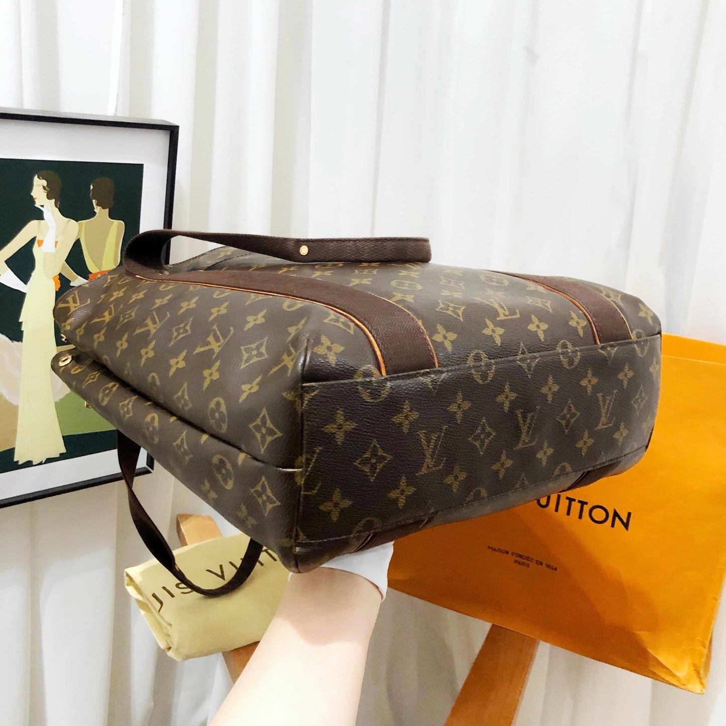 Louis Vuitton Cabas Tote Bag Monogram Brown