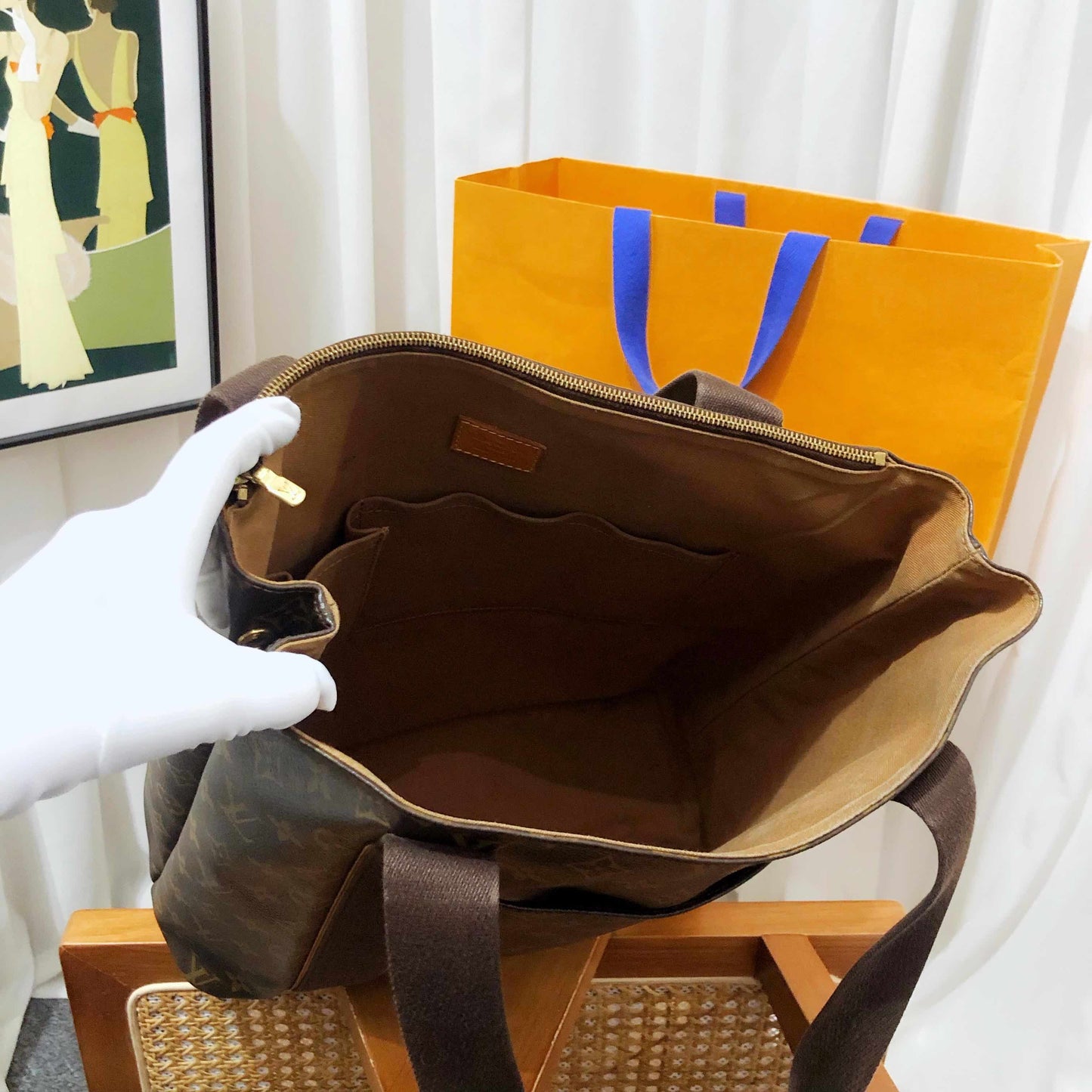 Louis Vuitton Cabas Tote Bag Monogram Brown