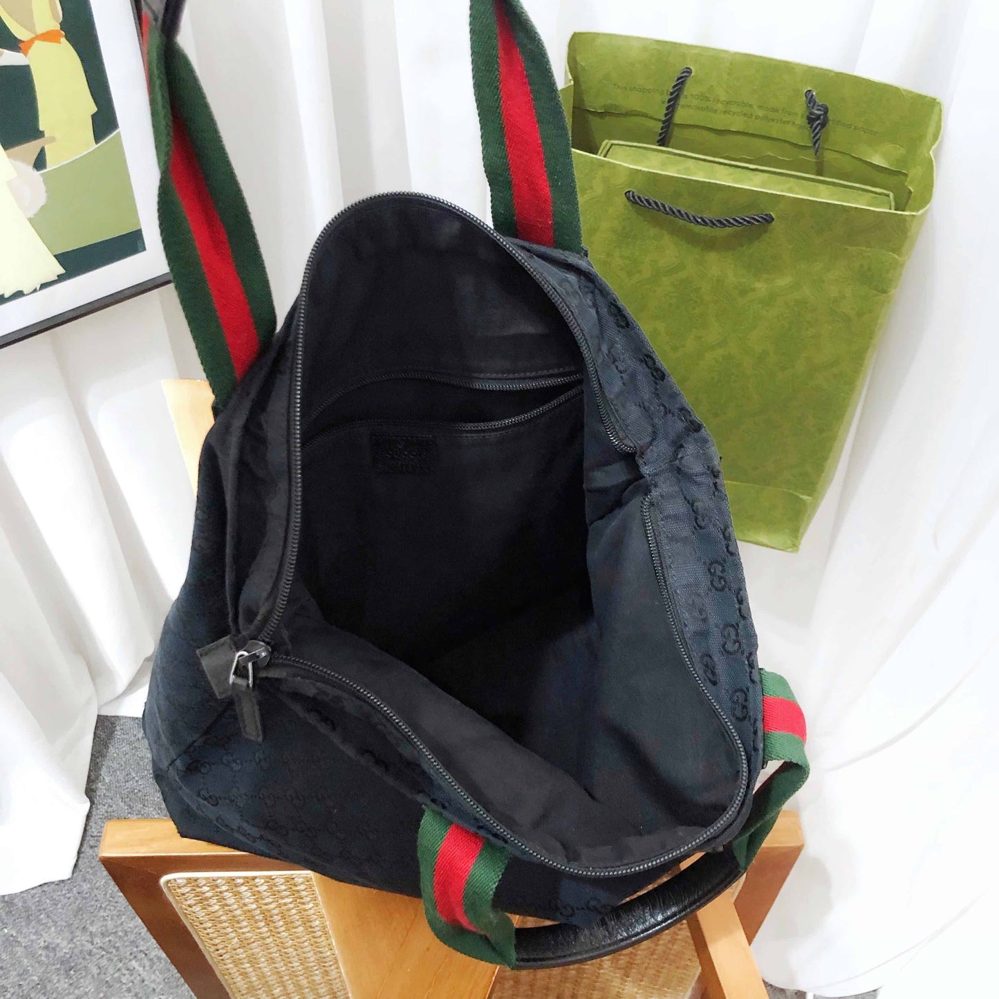 Gucci GG Black Canvas Tote Bag